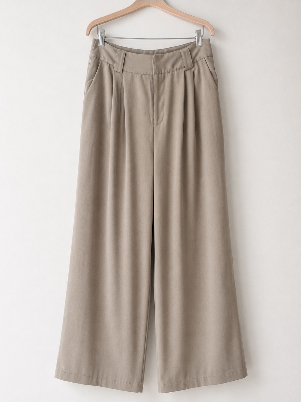 DISSH Taupe Wide-Leg Tailored Trousers Pants US 8